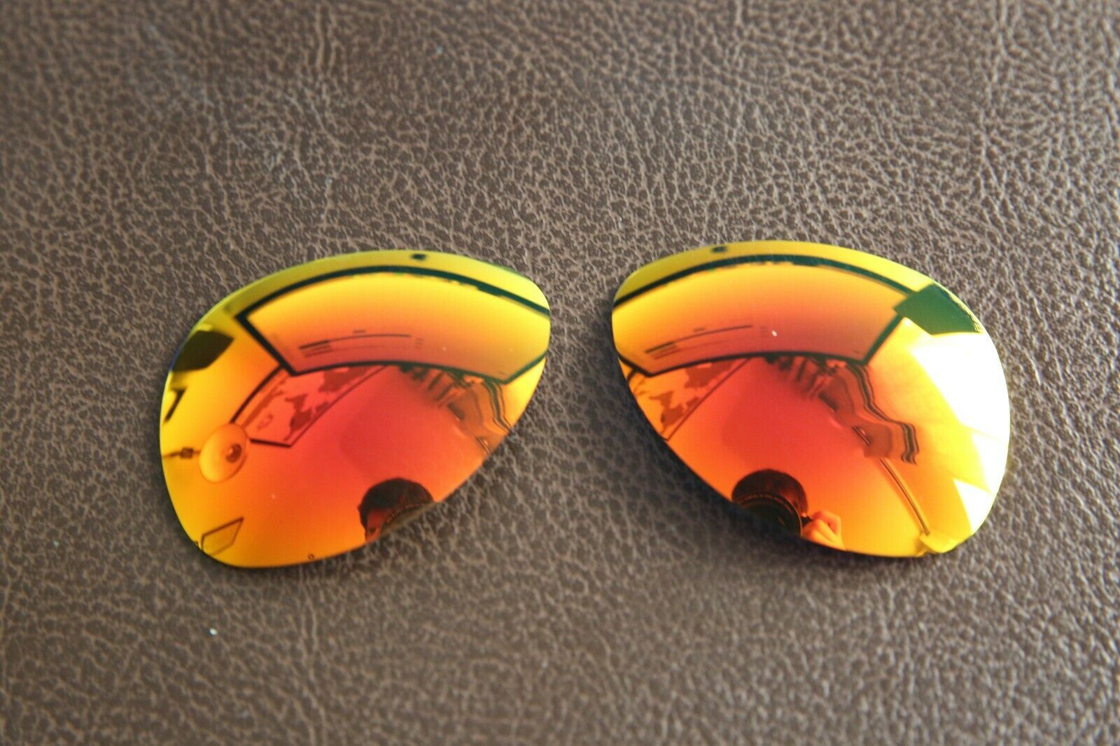 PolarLens POLARIZED Fire Red Replacement Lens for-Oakley Plaintiff Sunglasses